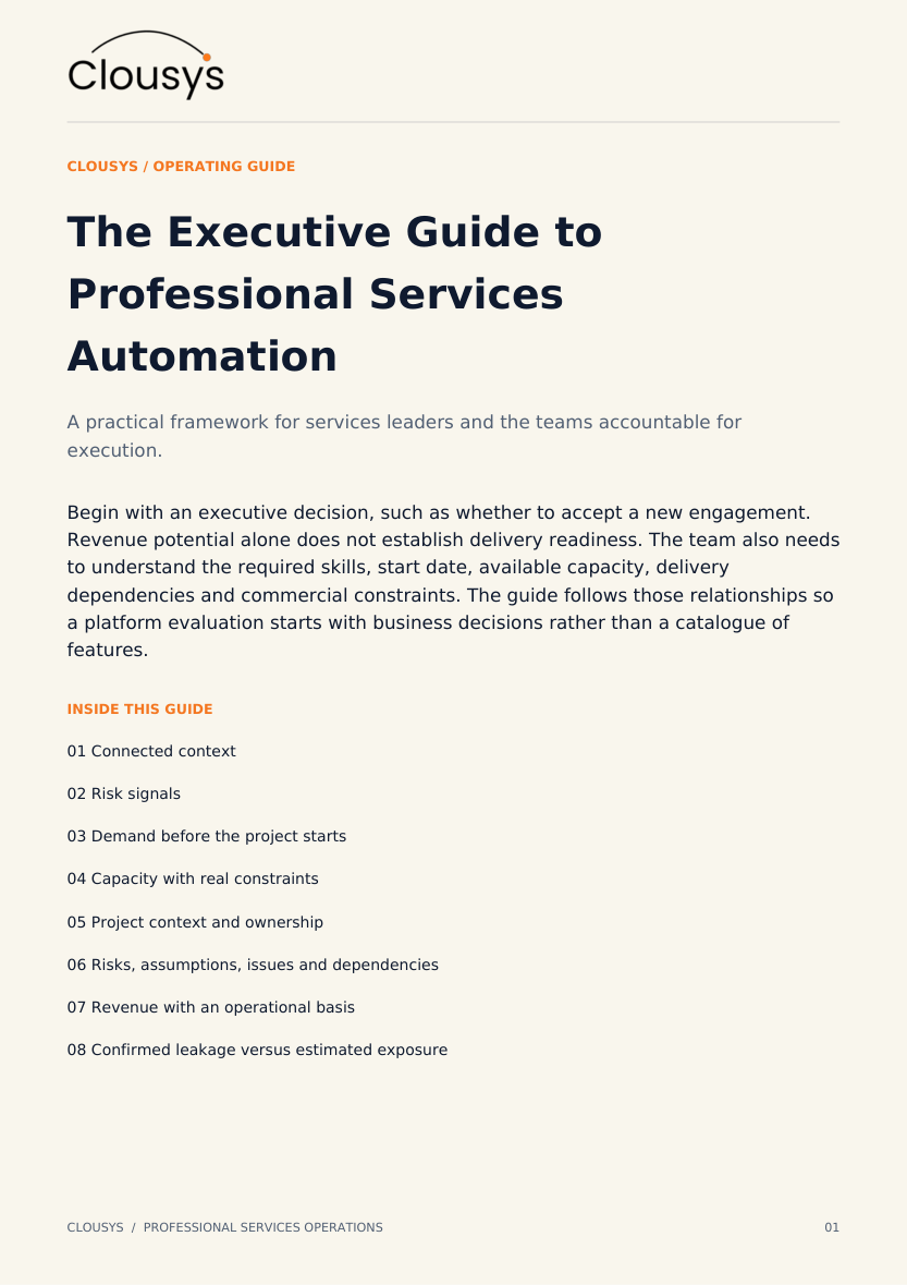 The Executive Guide to Professional Services Automation - document cover