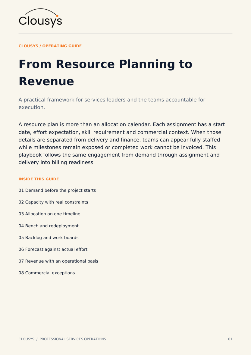 From Resource Planning to Revenue - document cover